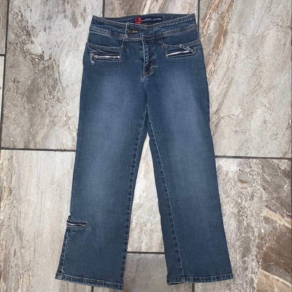 Denim Wide Leg Capri Pants